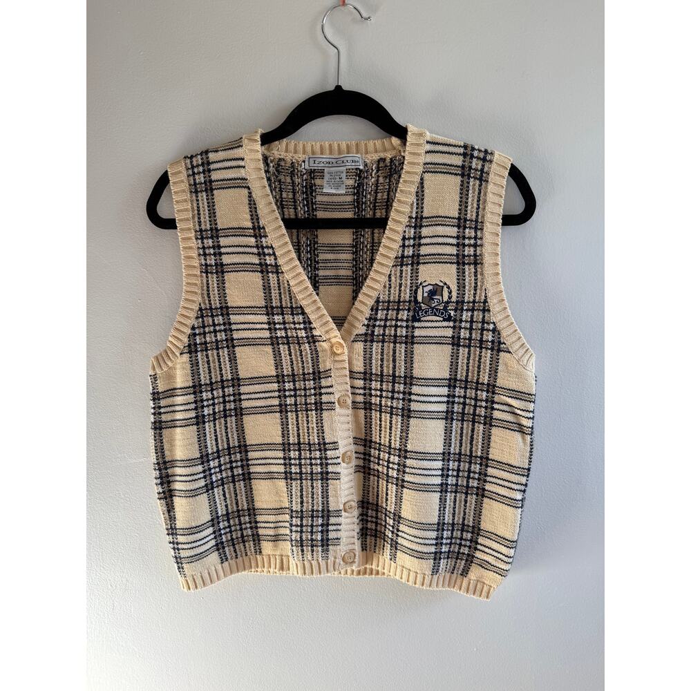Vintage Plaid Sweater Vest - Size Medium